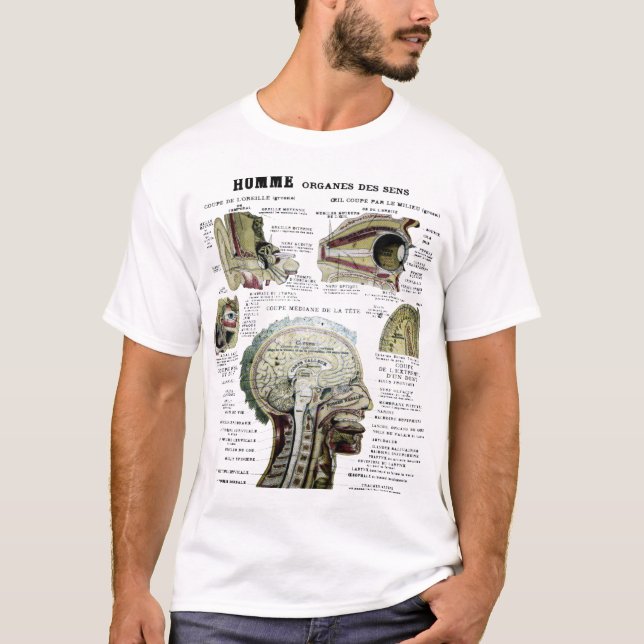 T-shirt Chemise française vintage d'anatomie (Devant)