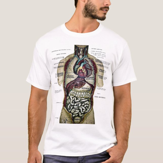 T-shirt Chemise française vintage d'anatomie (Devant)