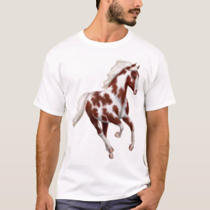 T-shirt Chemise galopante de cheval de peinture de Pinto