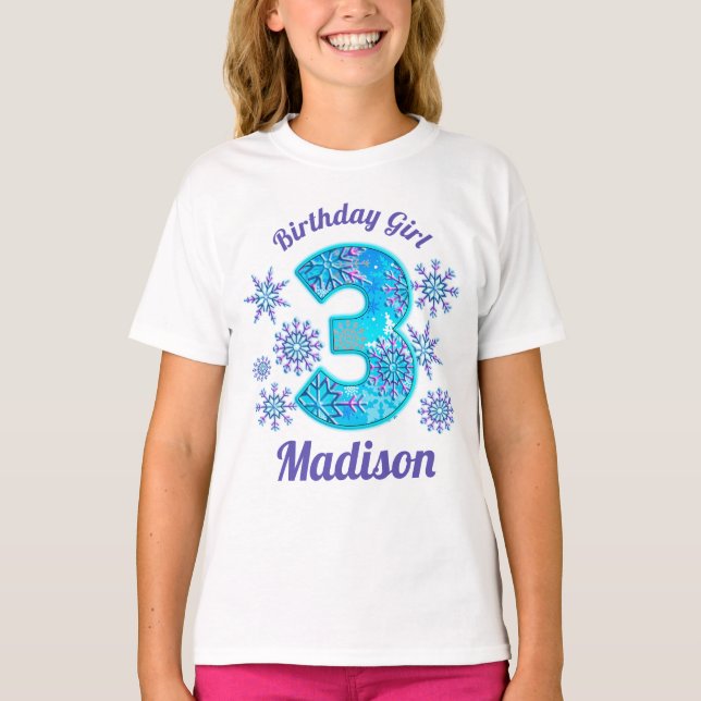 T-shirt Chemise gelée de troisième anniversaire de neige (Devant)