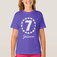 Chemise Girls 7th Birthday | Âge de sept ans avec 