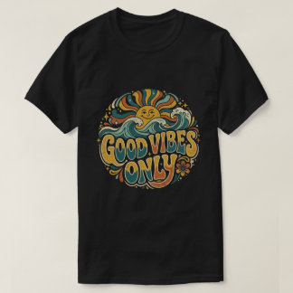 T-shirt Chemise Good Vibes Only Tee Rétro Positif Soleil