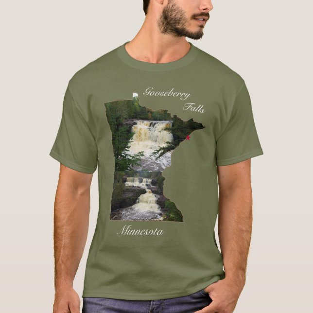 T-shirt Chemise Gooseberry Falls lettrage blanc (Devant)