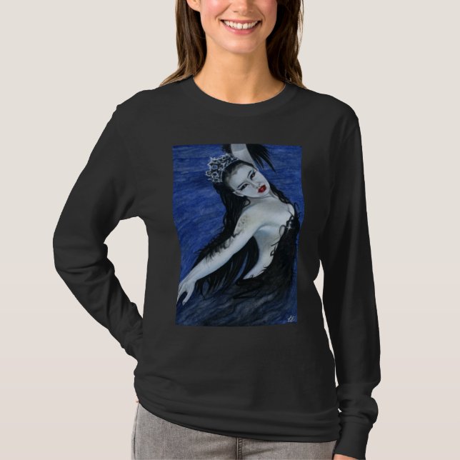 T-shirt Chemise gothique de beauté de cygne noir (Devant)