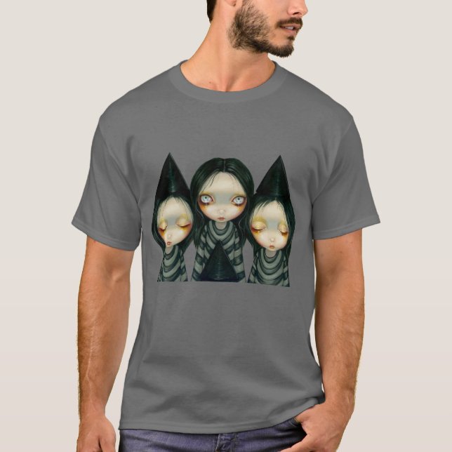 T-shirt Chemise gothique de trois soeurs de Witchy (Devant)
