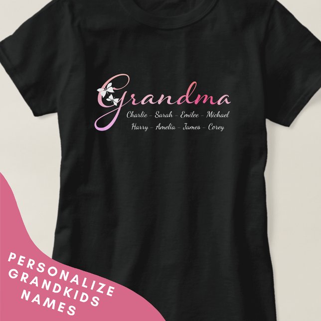 T-shirt Chemise grand-mère avec les noms des petits-enfant (Créateur téléchargé)