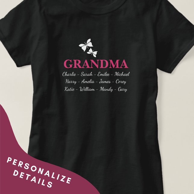 T-shirt Chemise grand-mère avec les noms des petits enfant (Créateur téléchargé)