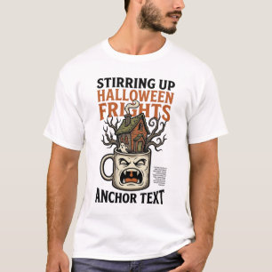 T-shirt Chemise graphique de mug hanté Halloween Café effr