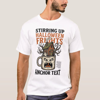 T-shirt Chemise graphique de mug hanté Halloween Café effr