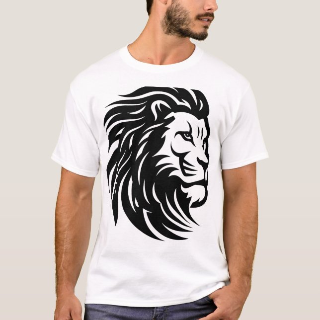 T-shirt "Chemise graphique en Lion Majestic - Bold & Styli (Devant)