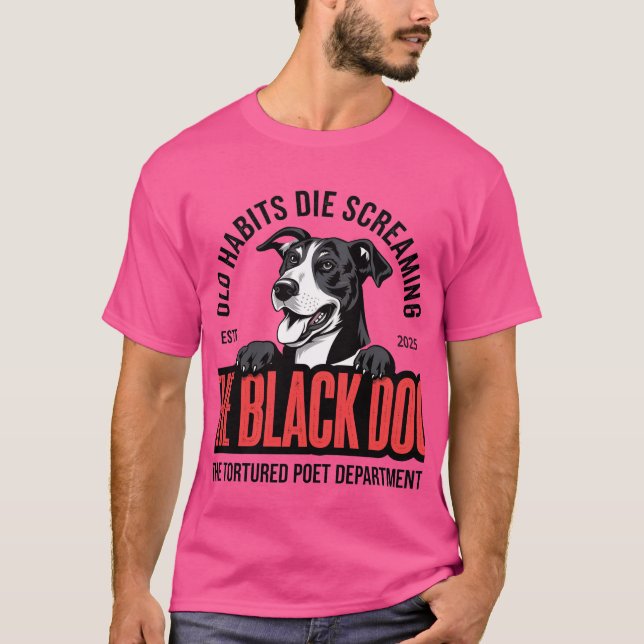T-shirt Chemise graphique rétro de chien noir, débardeur d (Devant)