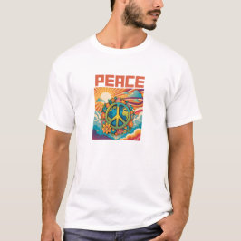 T-shirt Chemise graphique Retro Peace