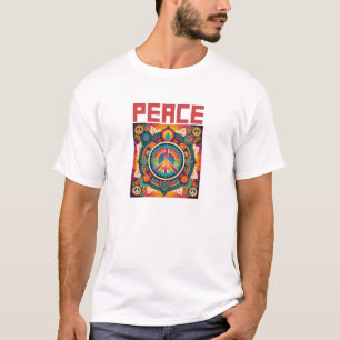 T-shirt Chemise graphique Retro Peace