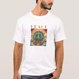 T-shirt Chemise graphique Retro Peace