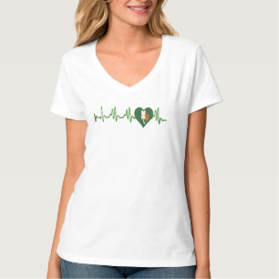 T-shirt Chemise graphique shamrock Heartbeat, St Patrick's