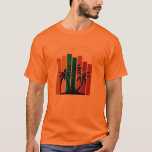 T-shirt Chemise graphique T-Shi Rétro Été Palmiers Orange