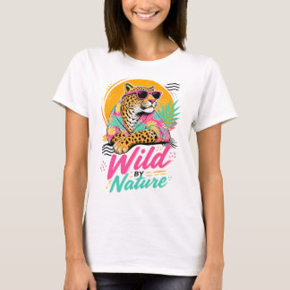 T-shirt Chemise Graphique Tropical à Motif Léopard 'Sauvag