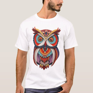 T-shirt Chemise graphique vibrante en forme de hibou en pa