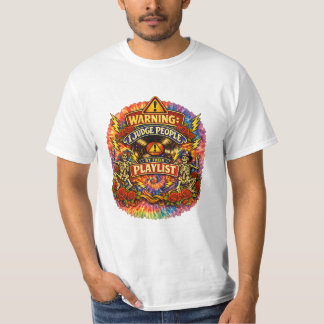 T-shirt Chemise Groovy Psychedelic Skull & Roses Playlist