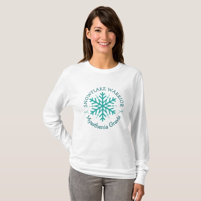 T-shirt Chemise guerrière Myasthenia Gravis Snowflake (Devant entier)