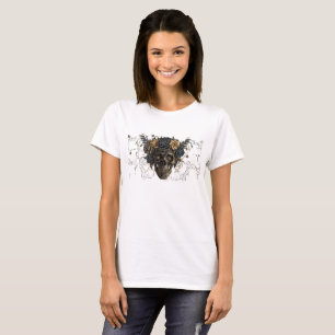 T-shirt Chemise Halloween Crâne Floral Ivoire