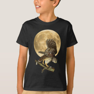 T-shirt Chemise Halloween de lune de hibou barré d'Audubo