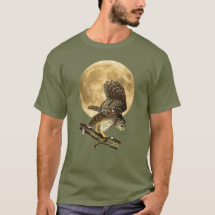T-shirt Chemise Halloween de lune de hibou barré d'Audubon