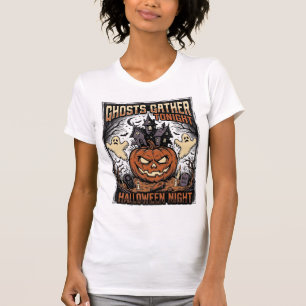 T-shirt Chemise Halloween ensorcelée Art de fantôme de cit