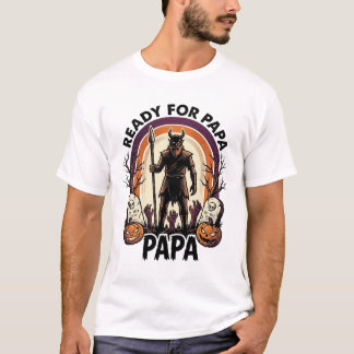 T-shirt Chemise Halloween Papa Vintage Cimetière Coucher d
