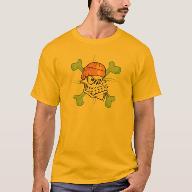 T-shirt Chemise Halloween Pirate Skull (Devant)