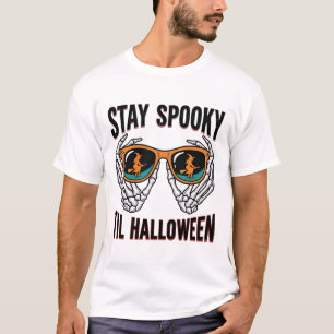 T-shirt Chemise Halloween squelette avec lunettes de sorci