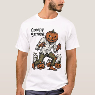 T-shirt Chemise Halloween Vintage Monstre Tête de Citrouil