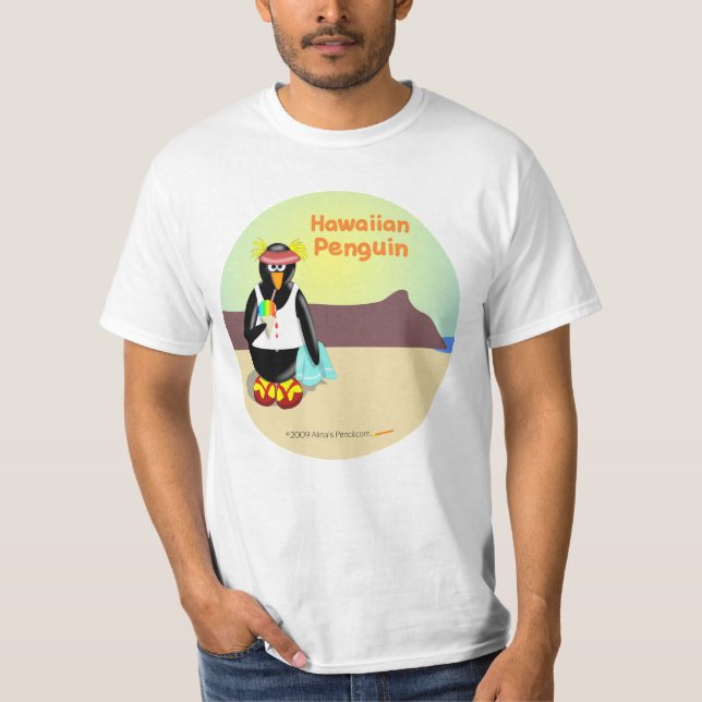 T-shirt Chemise hawaïenne de pingouin (Devant)
