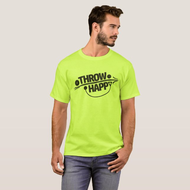 T-shirt Chemise heureuse de jet de marteau de javelot de (Devant entier)