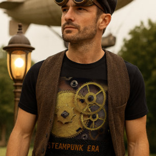 T-shirt Chemise homme à engrenages de montre de style Stea
