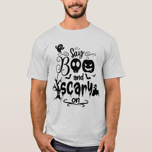 T-shirt Chemise homme d'Halloween, top fantôme éffrayant, (Devant)
