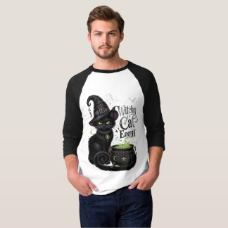 T-shirt Chemise homme énergie de chat sorcière Halloween