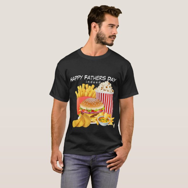 T-shirt Chemise Homme Fast Foodie Bonne Fête des pères (Devant entier)