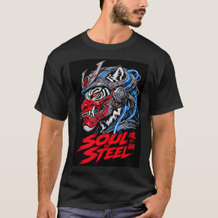 T-shirt Chemise homme graphique cyber samouraï tigre Âme d
