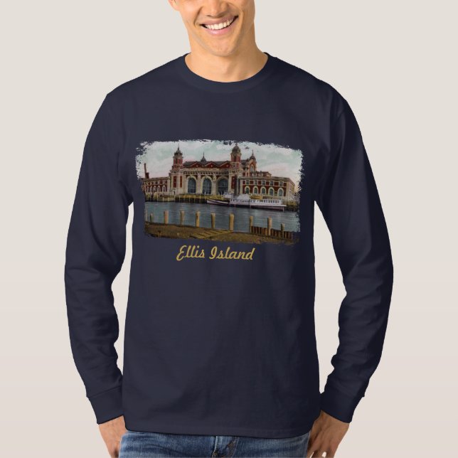 T-shirt Chemise homme peinte Ellis Island (Devant)
