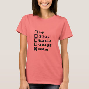 T-shirt Chemise humaine droite bisexuelle lesbienne gaie