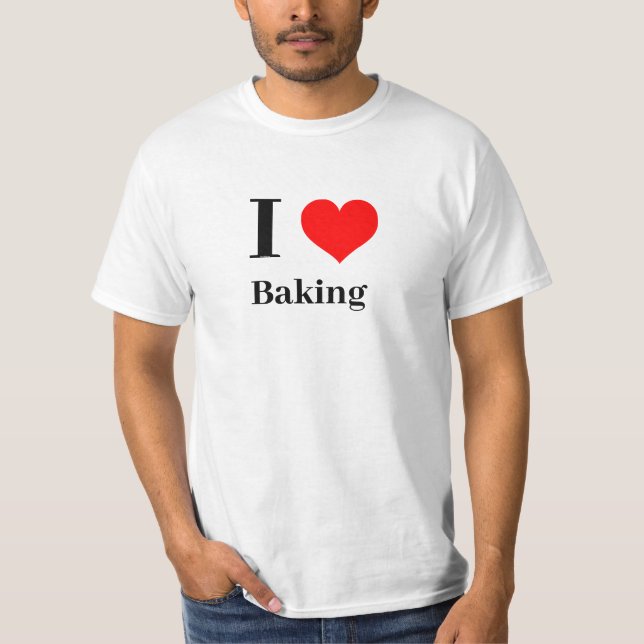 T-shirt Chemise - I Heart Baking (Devant)