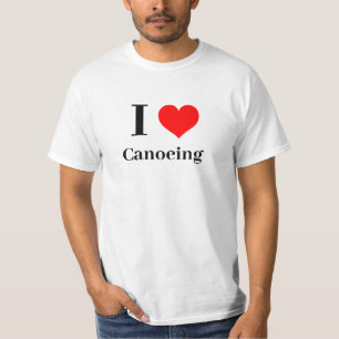 T-shirt Chemise - I Heart Canoeing