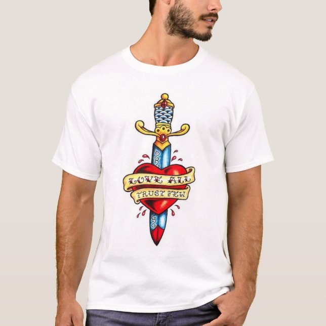 T-shirt Chemise impeccable de coeur - grande conception (Devant)