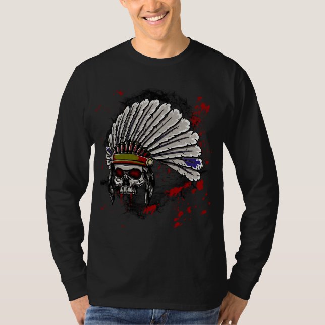 T-shirt Chemise indienne de crâne (Devant)