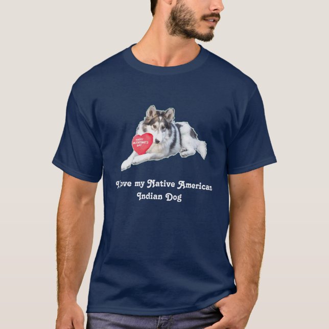 T-shirt Chemise indienne indigène de chien (Devant)