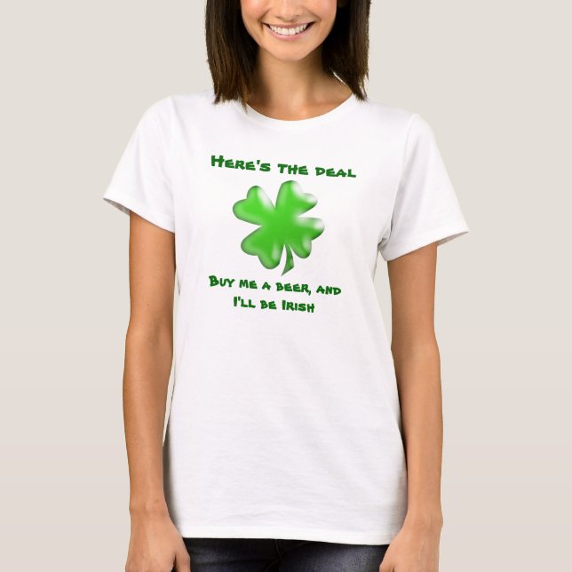 T-shirt Chemise irlandaise de shamrock d'affaire de bière (Devant)
