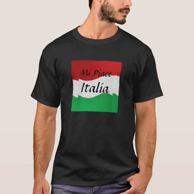 T-shirt Chemise italienne de drapeau de MI Piace Italie (Devant)