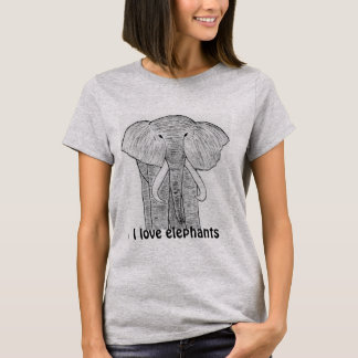 T-shirt chemise "J'adore les éléphants"