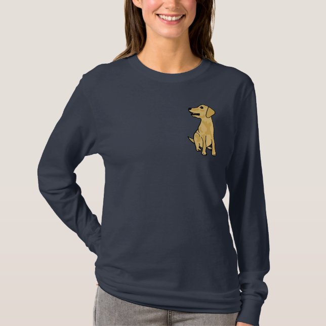 T-shirt Chemise jaune AJ de chiot de Labrador (Devant)